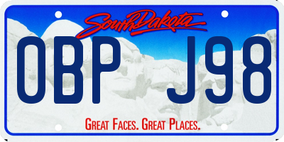 SD license plate 0BPJ98