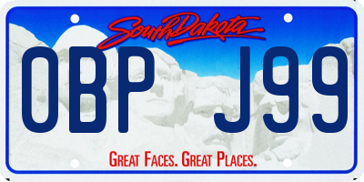SD license plate 0BPJ99