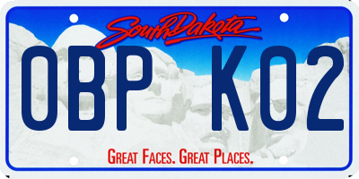 SD license plate 0BPK02