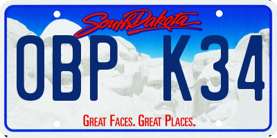 SD license plate 0BPK34