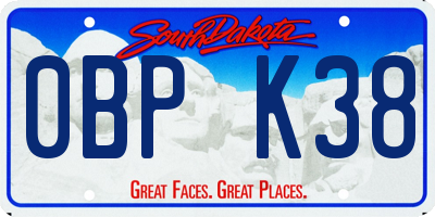 SD license plate 0BPK38