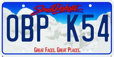 SD license plate 0BPK54