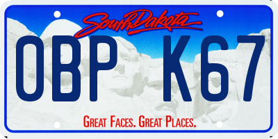 SD license plate 0BPK67