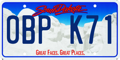 SD license plate 0BPK71