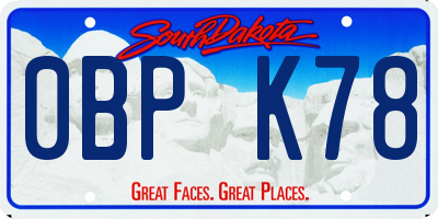 SD license plate 0BPK78