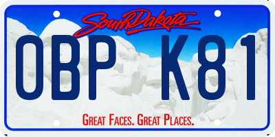 SD license plate 0BPK81