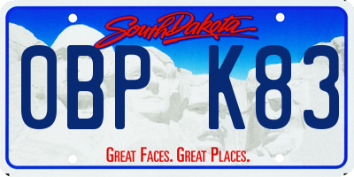 SD license plate 0BPK83