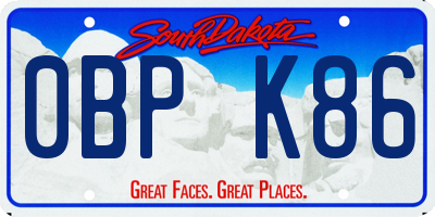 SD license plate 0BPK86