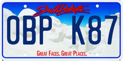 SD license plate 0BPK87