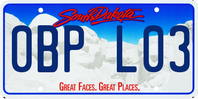 SD license plate 0BPL03