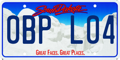 SD license plate 0BPL04