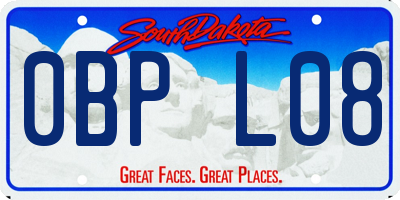 SD license plate 0BPL08