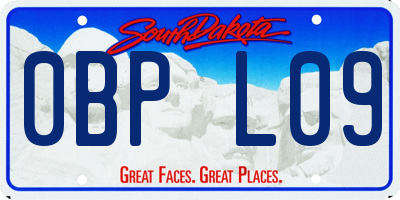 SD license plate 0BPL09