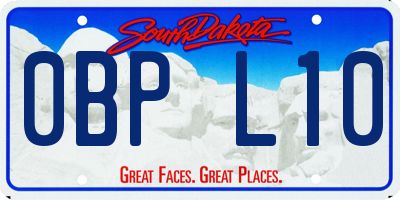 SD license plate 0BPL10