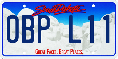 SD license plate 0BPL11
