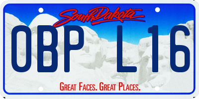 SD license plate 0BPL16
