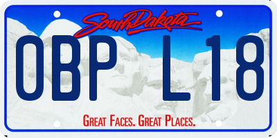 SD license plate 0BPL18
