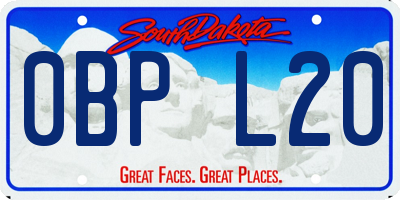 SD license plate 0BPL20