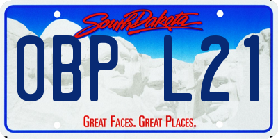 SD license plate 0BPL21