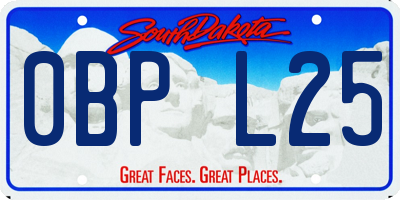 SD license plate 0BPL25