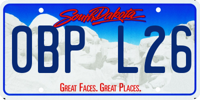 SD license plate 0BPL26