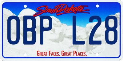SD license plate 0BPL28