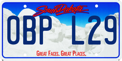 SD license plate 0BPL29