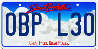 SD license plate 0BPL30