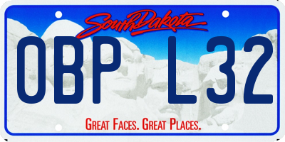 SD license plate 0BPL32