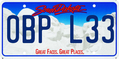 SD license plate 0BPL33