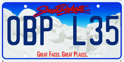 SD license plate 0BPL35