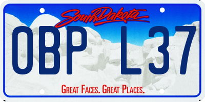 SD license plate 0BPL37