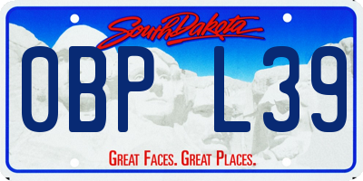 SD license plate 0BPL39