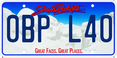 SD license plate 0BPL40