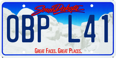 SD license plate 0BPL41