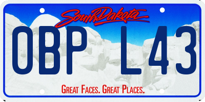 SD license plate 0BPL43