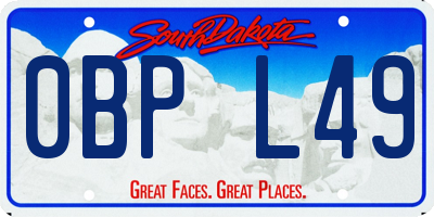 SD license plate 0BPL49