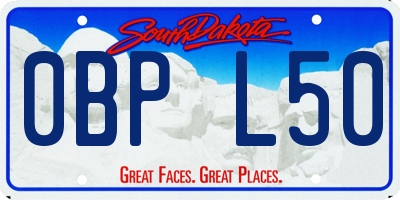 SD license plate 0BPL50