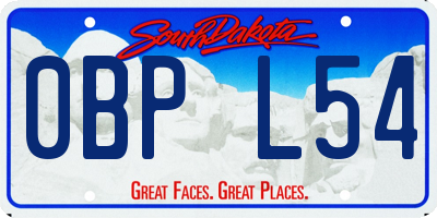 SD license plate 0BPL54
