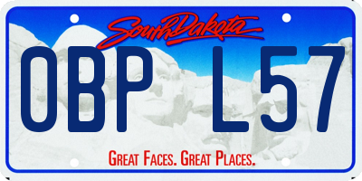 SD license plate 0BPL57