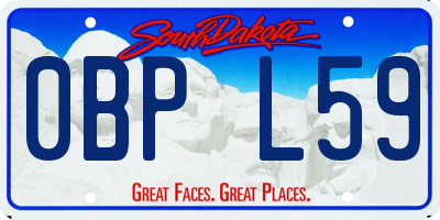 SD license plate 0BPL59