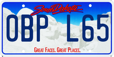 SD license plate 0BPL65