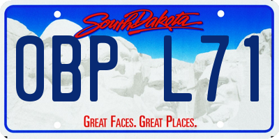 SD license plate 0BPL71