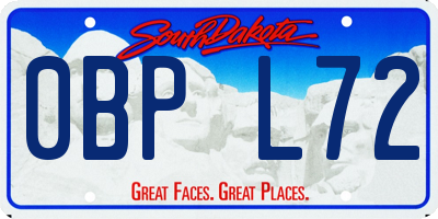 SD license plate 0BPL72
