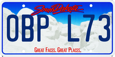SD license plate 0BPL73