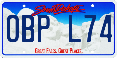 SD license plate 0BPL74