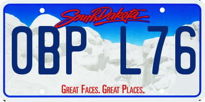SD license plate 0BPL76