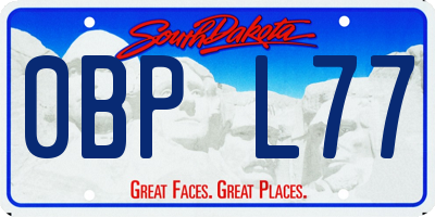 SD license plate 0BPL77