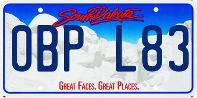 SD license plate 0BPL83