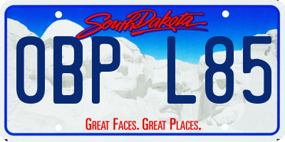 SD license plate 0BPL85